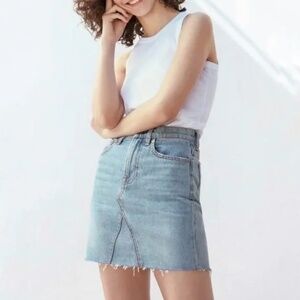 Everlane Sky Blue Denim Mini Skirt